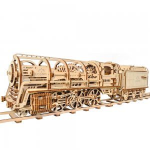 UGears Mechanical Wooden Model 3D Puzzle Kit Steam Locomotive