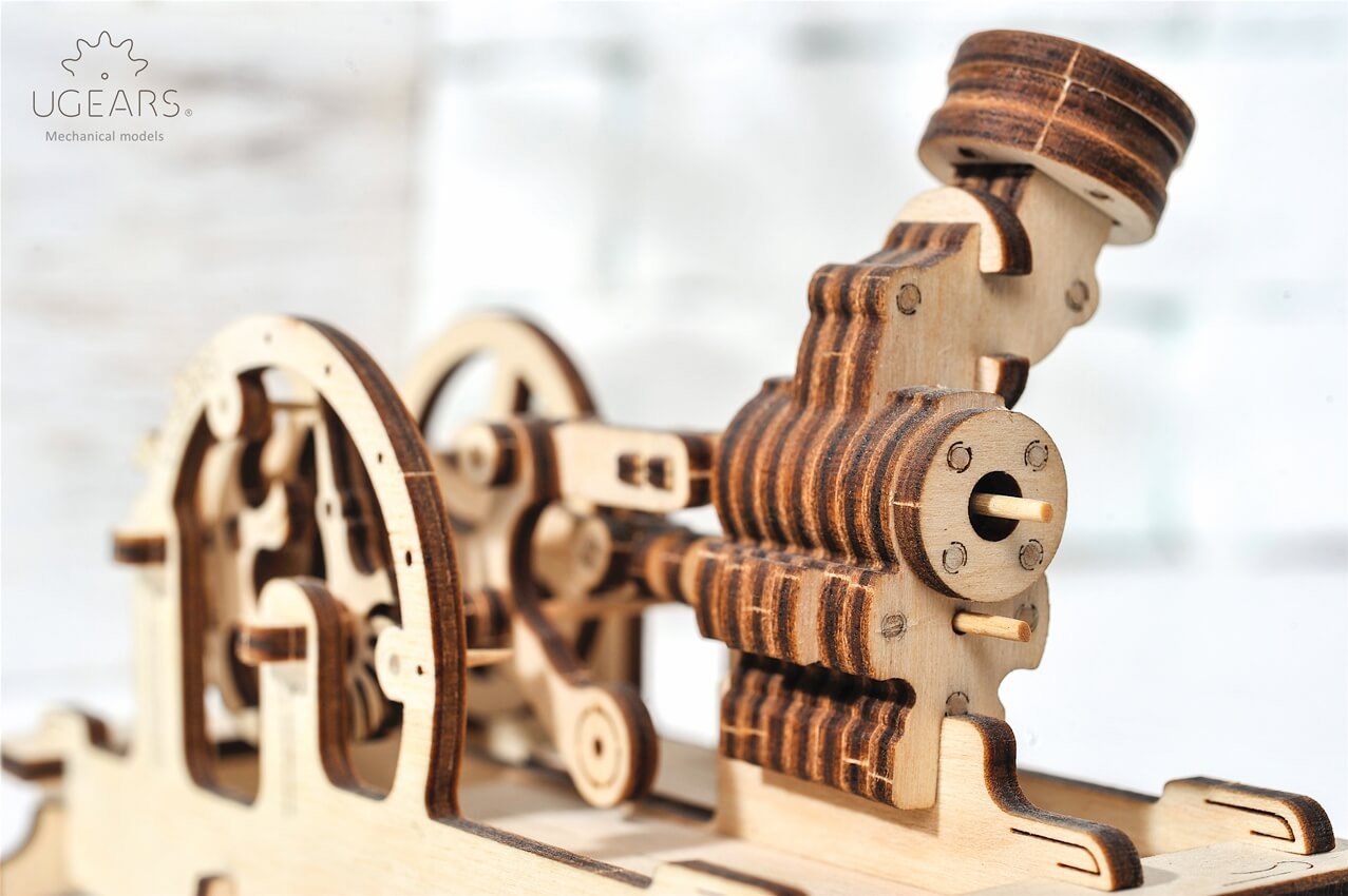 UGears Mechanical Wooden Model 3D Puzzle Kit Pneumatic Engine