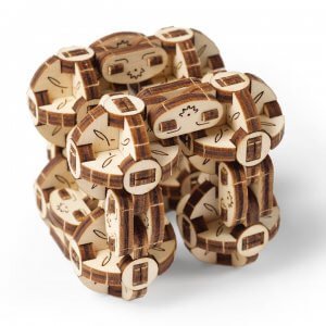 UGears Mechanical Wooden Model 3D Puzzle Kit Flexi-Cubus