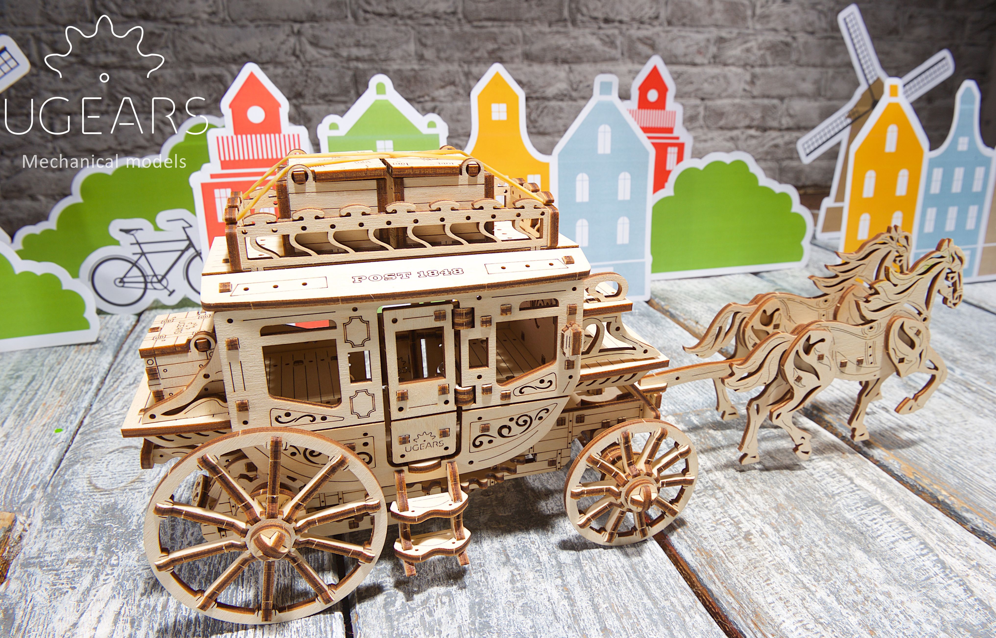 Create a Wild West atmosphere with UGEARS Stagecoach 1