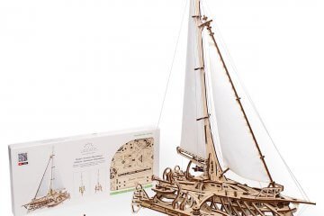 UGears Mechanical Wooden Model 3D Puzzle Kit Trimaran Merihobus