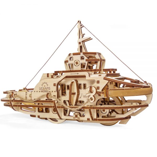 UGears Mechanical Wooden Model 3D Puzzle Kit Tugboat