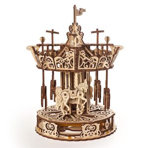 UGears Mechanical Wooden Model 3D Puzzle Kit Carousel